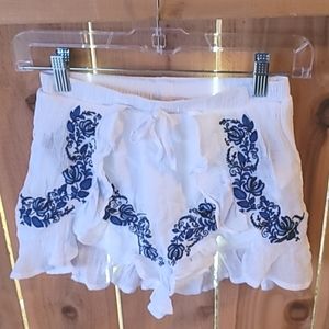 Gianni Bini Embroidered Ruffle Shorts